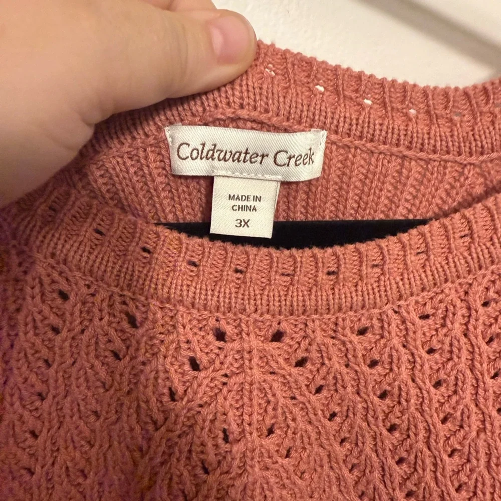 Coldwater Creek Coral Knit Top - Picture 2 of 2